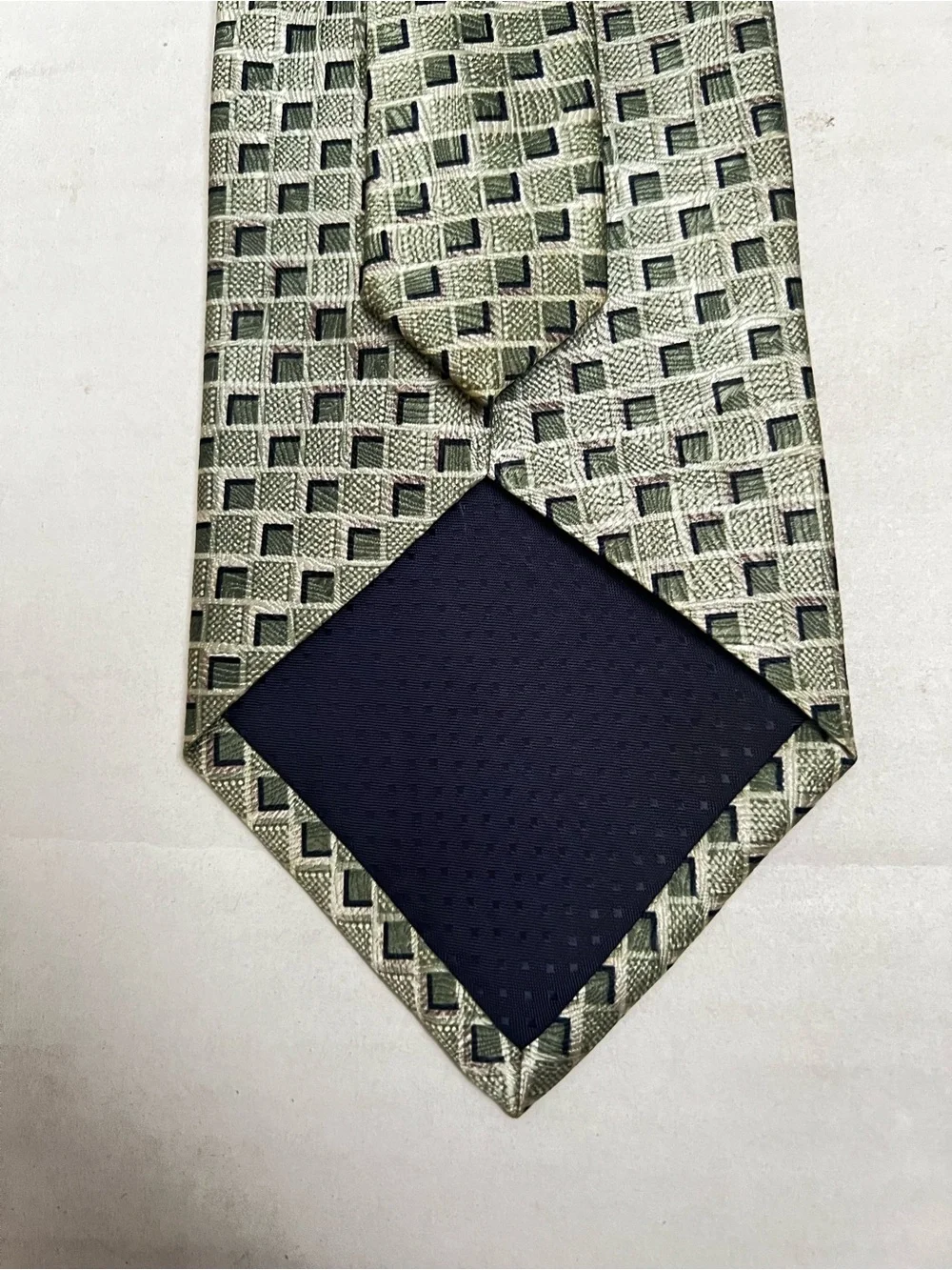 Pierre Cardin 100% Silk Luxury Designer Tie Green Pastel Geometric Retro Necktie